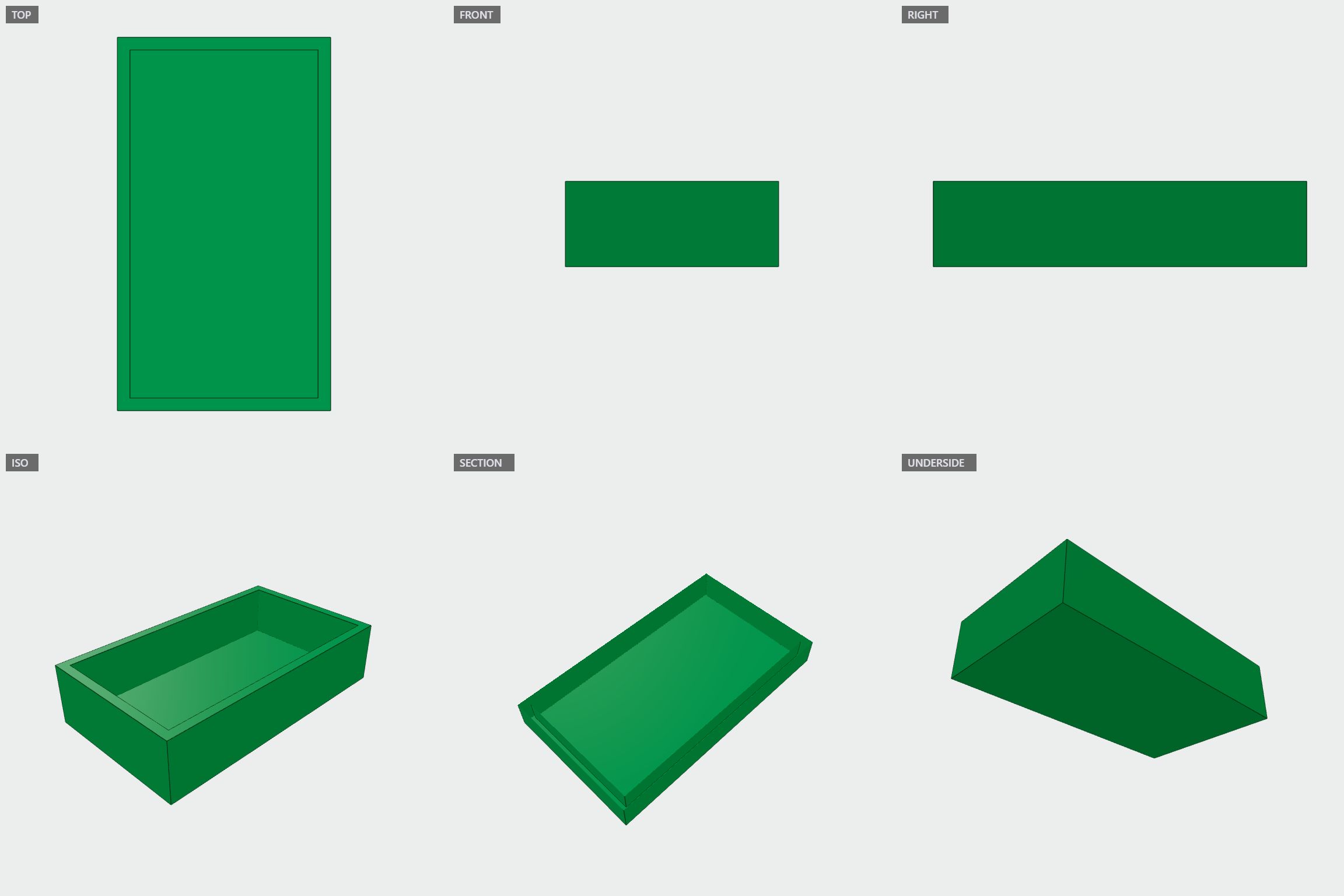 Business card chute: isometric view of the generated model