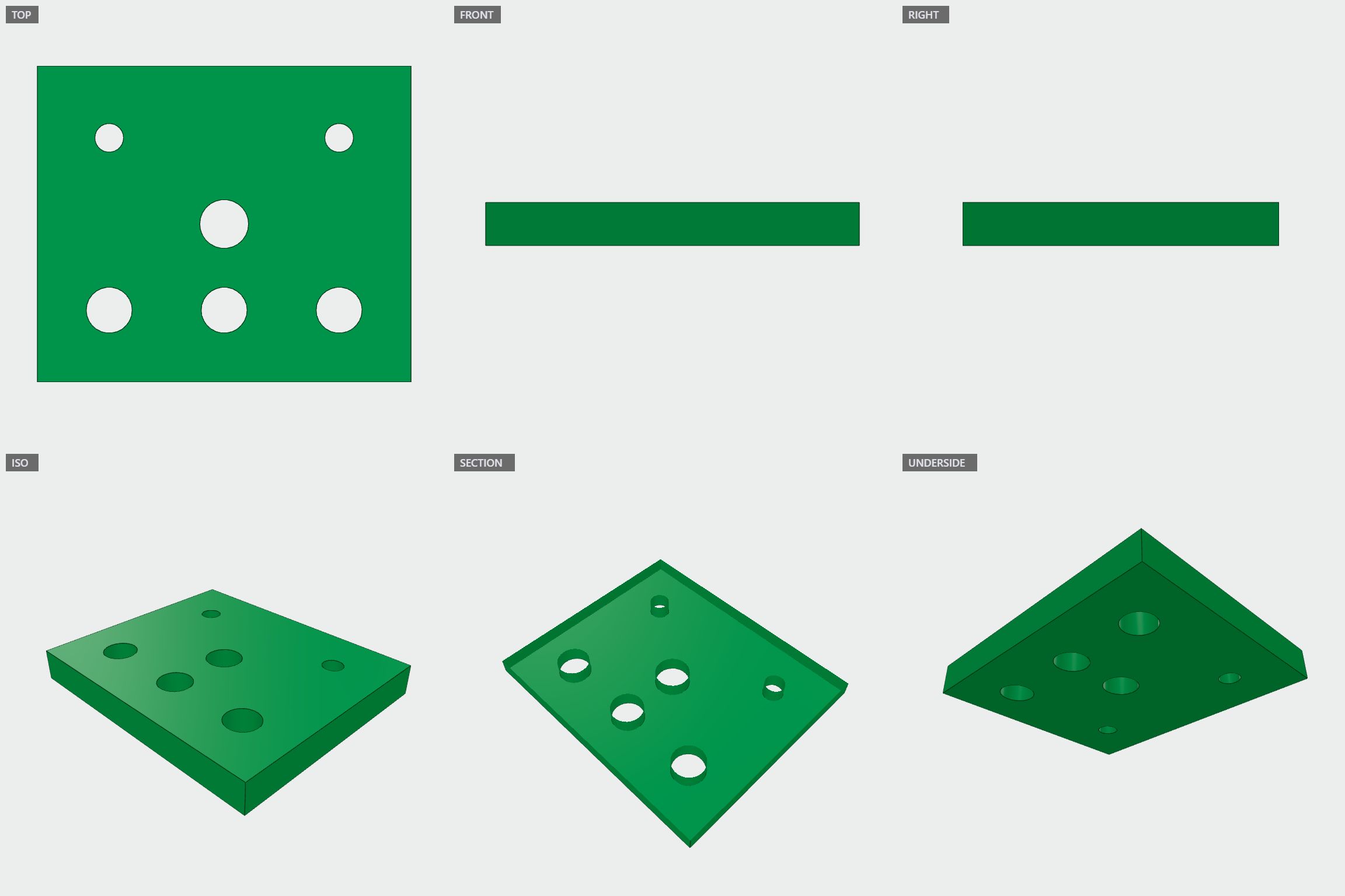 Gripper mount plate: isometric view of the generated model