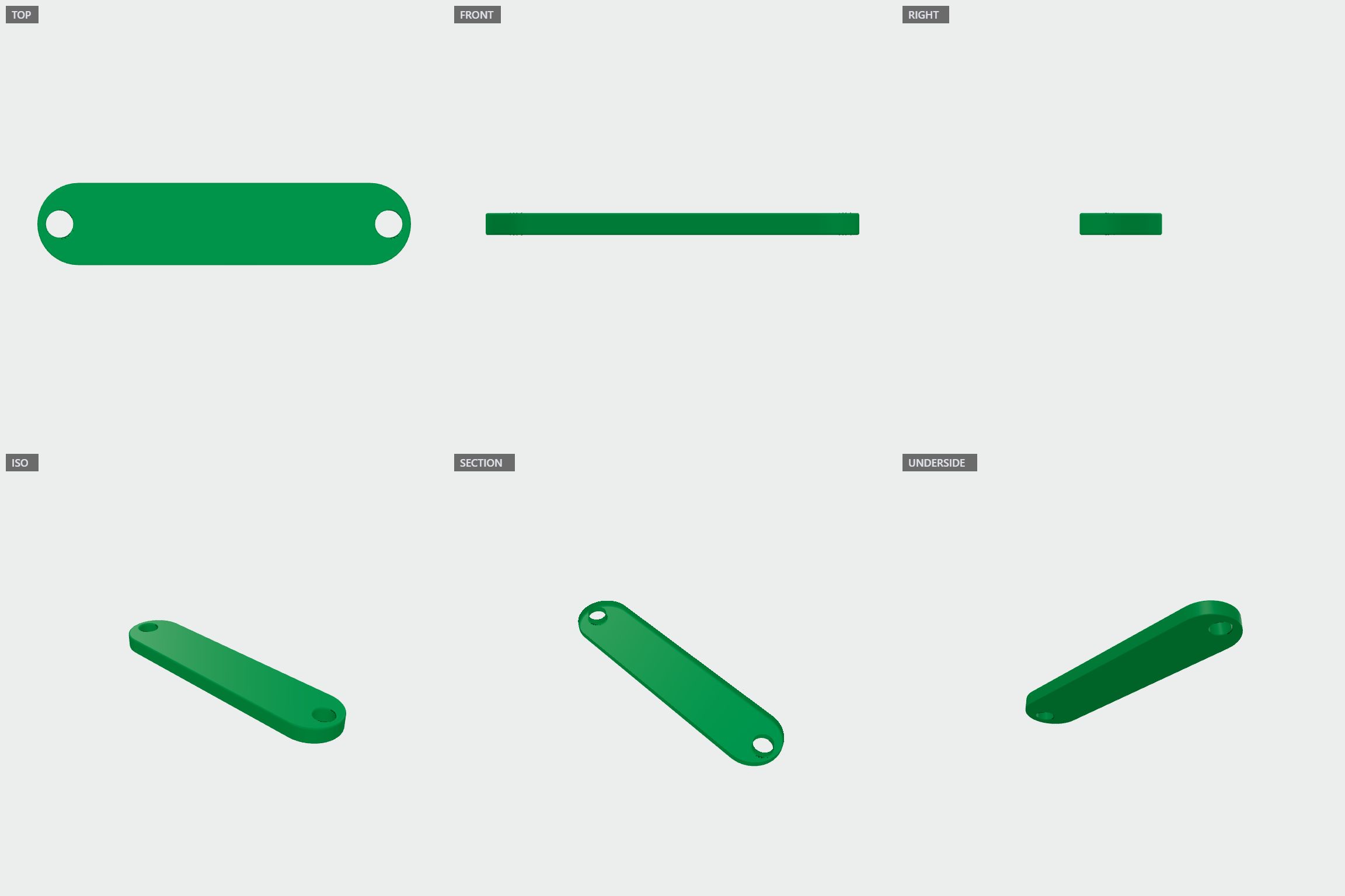 Mechanical arm link: isometric view of the generated model